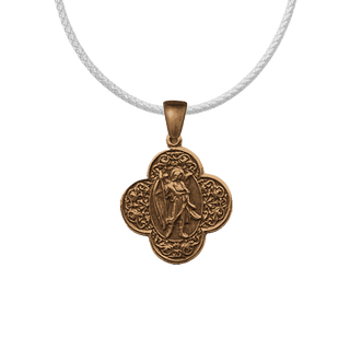 Vintage Bronze St. Raphael Quatrefoil Medal