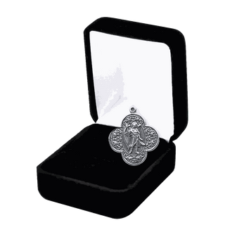 Vintage Sterling Silver St. Raphael Quatrefoil Medal