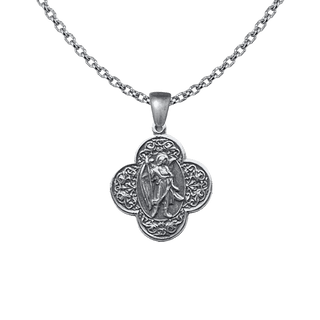 Vintage Sterling Silver St. Raphael Quatrefoil Medal