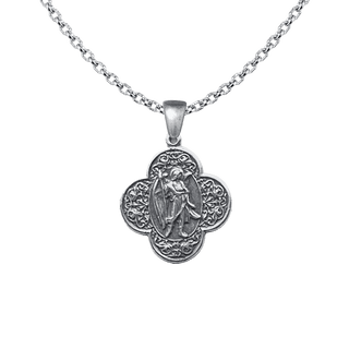 Vintage Sterling Silver St. Raphael Quatrefoil Medal
