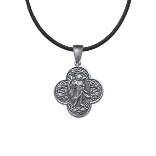 Vintage Sterling Silver St. Raphael Quatrefoil Medal