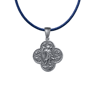 Vintage Sterling Silver St. Raphael Quatrefoil Medal