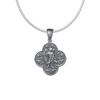 Vintage Sterling Silver St. Raphael Quatrefoil Medal