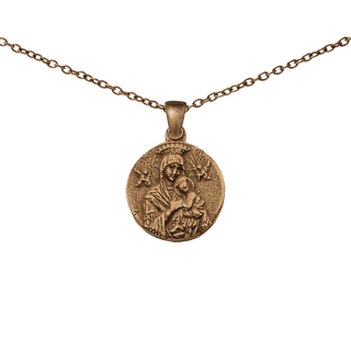 Vintage Bronze St. Gerard Majella and Perpetual Help Medal