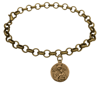 Vintage Bronze St. Gerard Majella Medal Bracelet