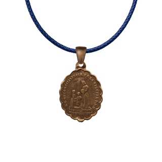 Vintage Bronze Our Lady of La Salette Scalloped Medal