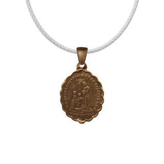 Vintage Bronze Our Lady of La Salette Scalloped Medal