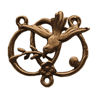 Vintage Bronze Holy Spirit Dove Rosary Center