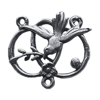 Vintage Sterling Silver Holy Spirit Dove Rosary Center