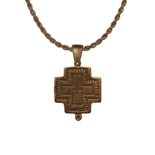 Vintage Bronze Cross-Within-a-Cross Rosary Link