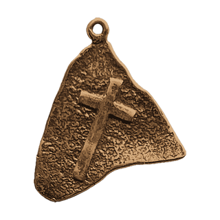 Vintage Bronze Hammered Shard Cross Charm