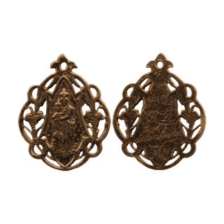 Vintage Bronze Our Lady of Victory Openwork Medal