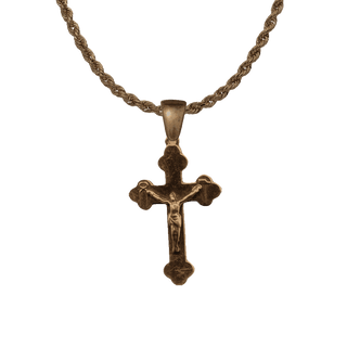 Vintage Bronze Crucifix with Hammer and Pincers