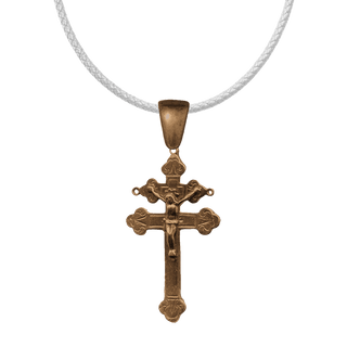 Vintage Bronze Cross of Lorraine Crucifix