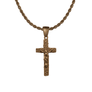 Vintage Bronze Ivy-Covered Crucifix