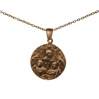Vintage Bronze Pope Pius X and the Vision of Constantine