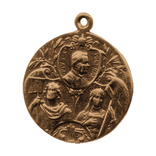 Vintage Bronze Pope Pius X and the Vision of Constantine