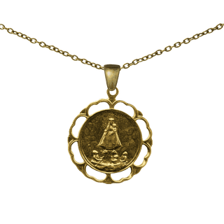 Vintage Yellow Bronze Our Lady of Charity of El Cobre Medal