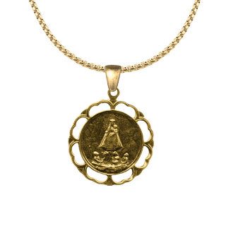 Vintage Yellow Bronze Our Lady of Charity of El Cobre Medal