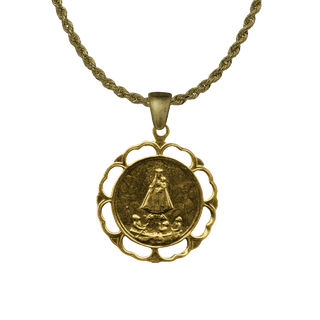 Vintage Yellow Bronze Our Lady of Charity of El Cobre Medal