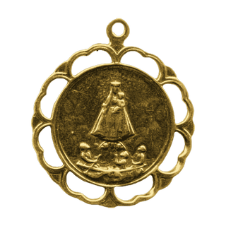 Vintage Yellow Bronze Our Lady of Charity of El Cobre Medal