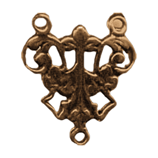 Vintage Bronze Delicate Openwork Rosary Center