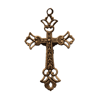 Vintage Bronze Delicate Two-Sided Crucifix — reverse
