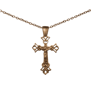 Vintage Bronze Delicate Two-Sided Crucifix