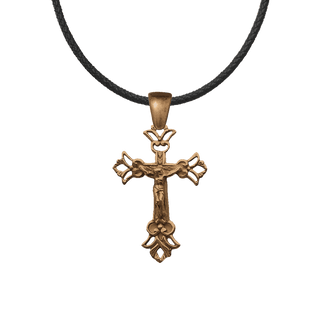 Vintage Bronze Delicate Two-Sided Crucifix