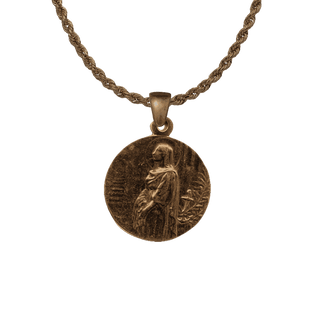 Vintage Bronze St. Philomena Medal with Palm