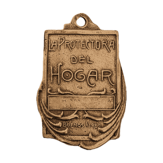 Vintage Bronze Protectress of the Home Plaque — reverse