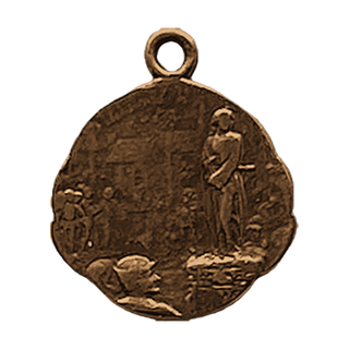 Vintage Bronze Joan of Arc at the Stake — reverse