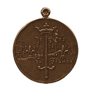 Vintage Bronze Joan of Arc with Crown and Sword — reverse