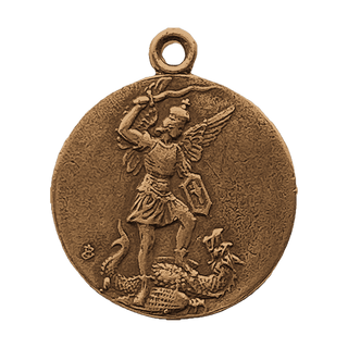 Vintage Bronze St. Michael and Our Lady of Remedies