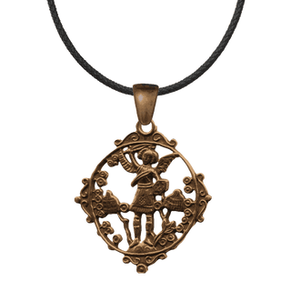 Vintage Bronze Winged Warrior Medal, St. Michael