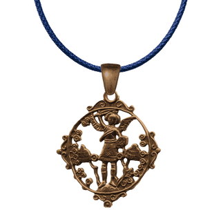 Vintage Bronze Winged Warrior Medal, St. Michael
