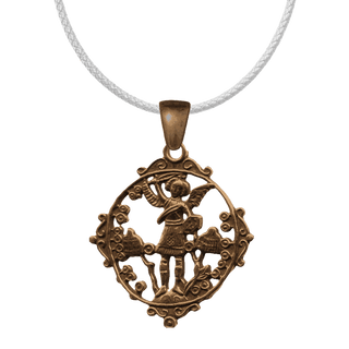 Vintage Bronze Winged Warrior Medal, St. Michael