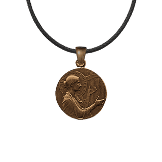 Vintage Bronze St. Cecilia Medal with Songbird
