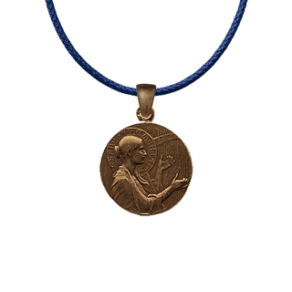 Vintage Bronze St. Cecilia Medal with Songbird