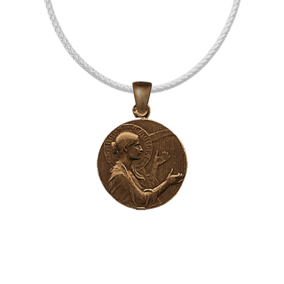 Vintage Bronze St. Cecilia Medal with Songbird