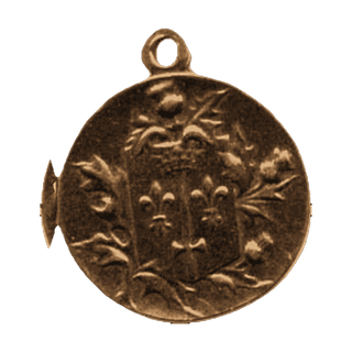 Vintage Bronze Joan of Arc Medal with Fleur-de-Lis Reverse - reverse