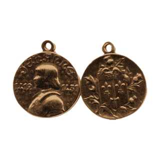 Vintage Bronze Joan of Arc Medal with Fleur-de-Lis Reverse