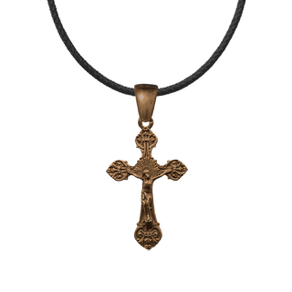 Vintage Bronze Elegant Floral Crucifix