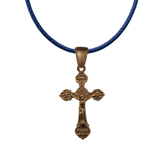 Vintage Bronze Elegant Floral Crucifix