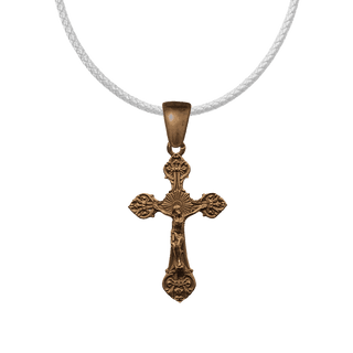 Vintage Bronze Elegant Floral Crucifix