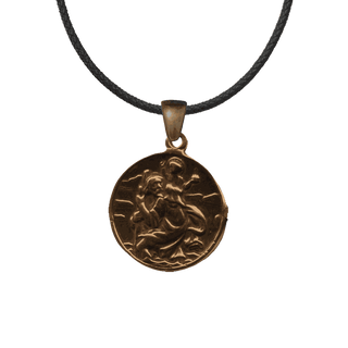 Vintage Bronze Road Medal: St. Christopher and Our Lady
