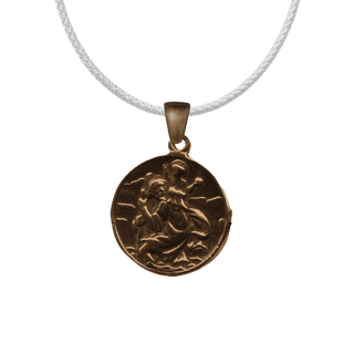 Vintage Bronze Road Medal: St. Christopher and Our Lady
