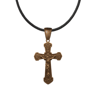 Vintage Bronze Shield-Arm Crucifix