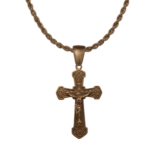 Vintage Bronze Shield-Arm Crucifix