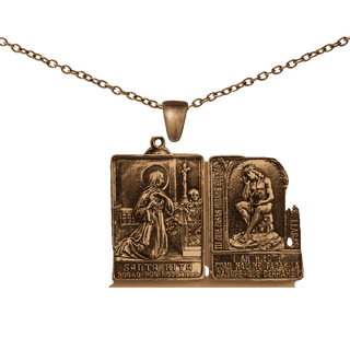 Vintage Bronze Santa Rita Medal with Ecce Homo Reverse
